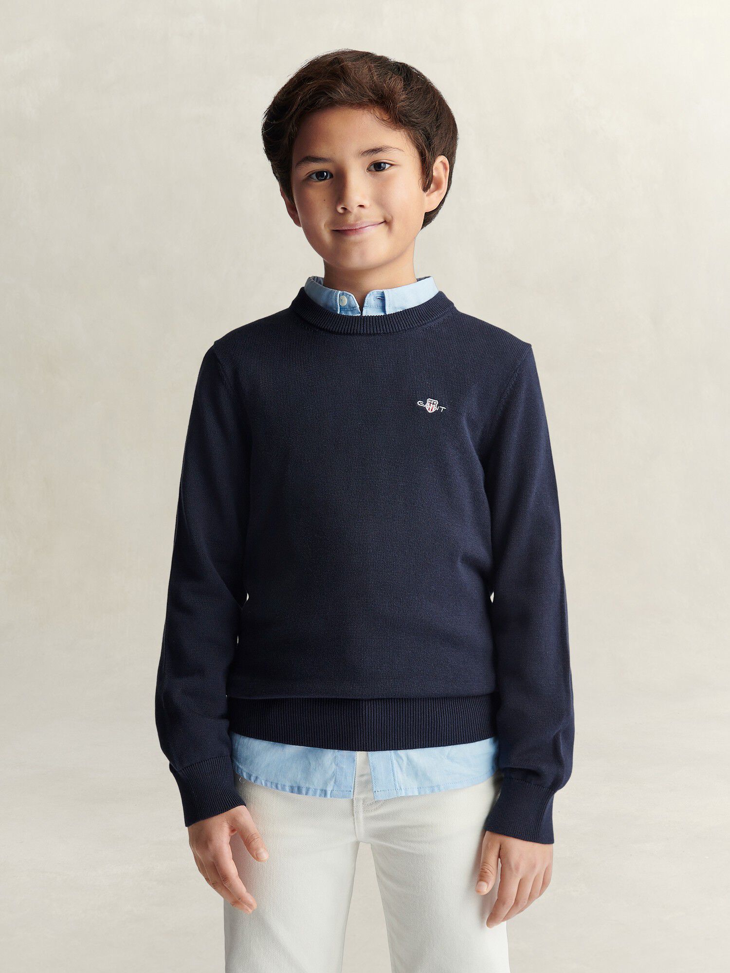 Shield Cotton Crew Neck Sweater