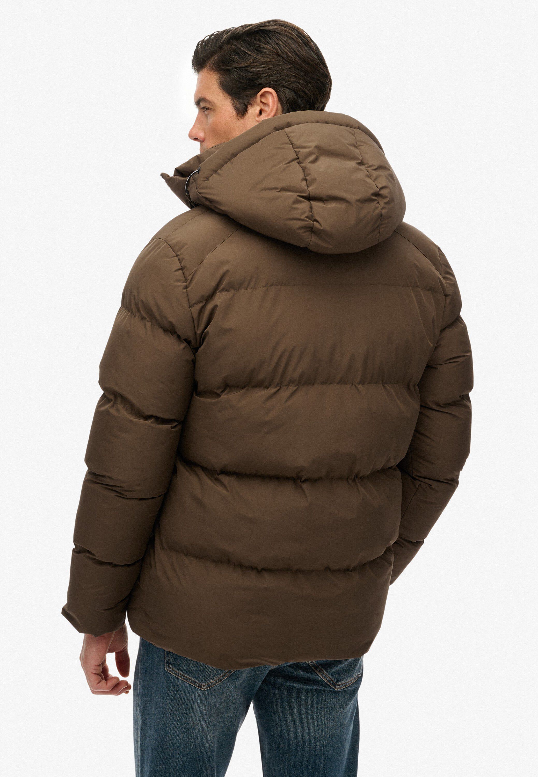 HOODED 5 BAFFLE SPORTS PUFFER
