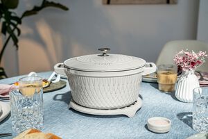 La Cocotte Cocotte 24 cm / 4 l, Rund, White Truffle, Støbeje