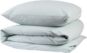 Percale sengesæt m/printet grøn strib 200 TC