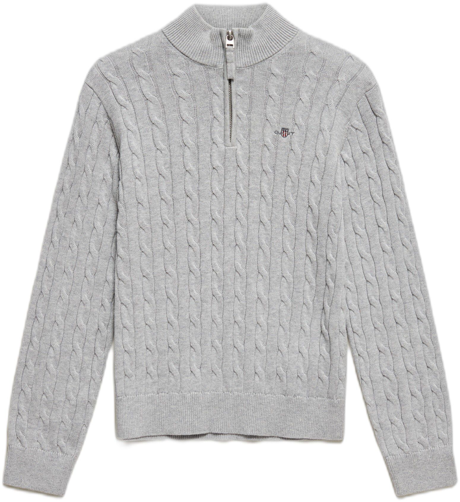 Shield Cotton Cable Half Zip Sweater