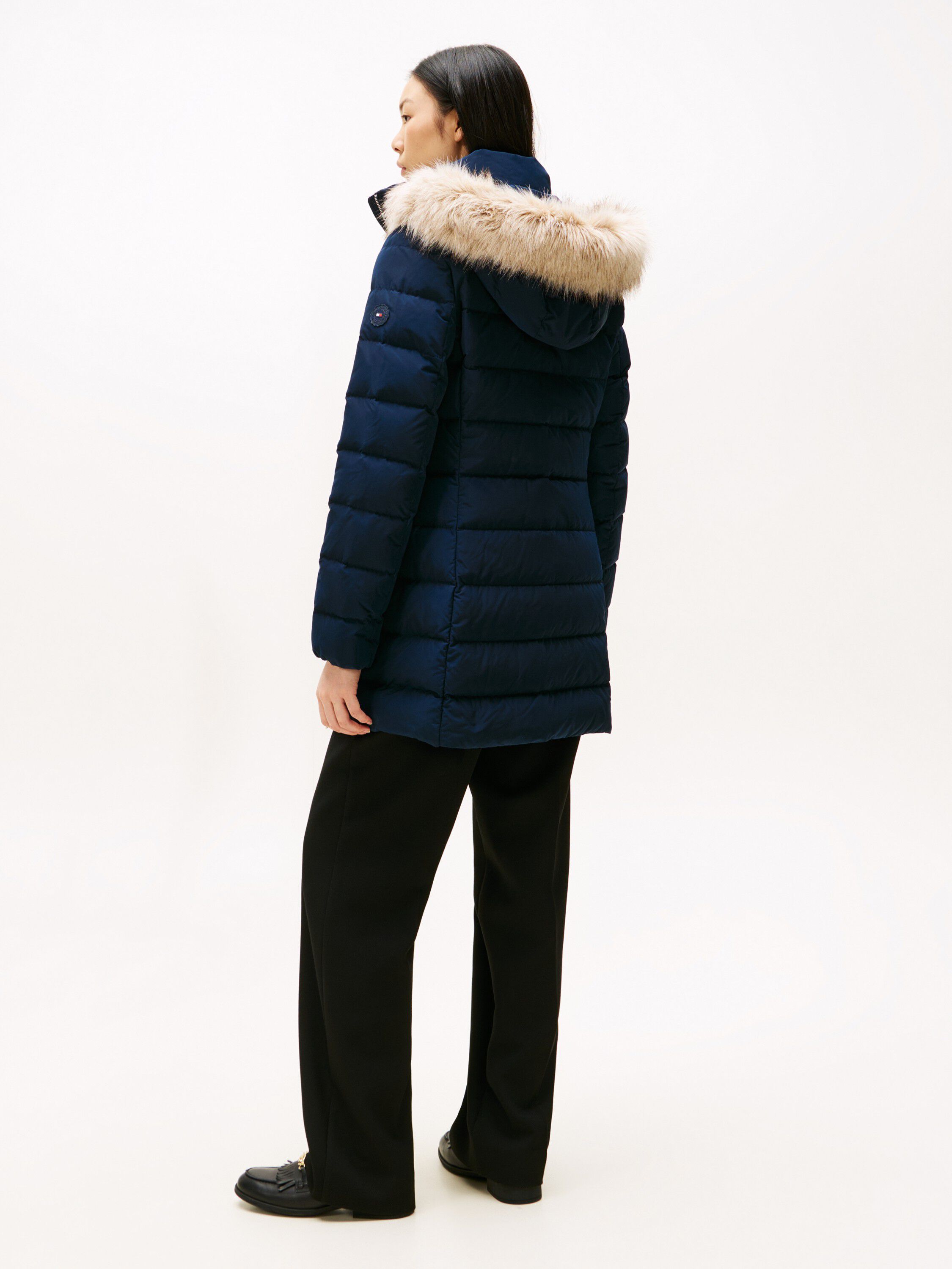 MW DOWN SLIM COAT WITH FUR