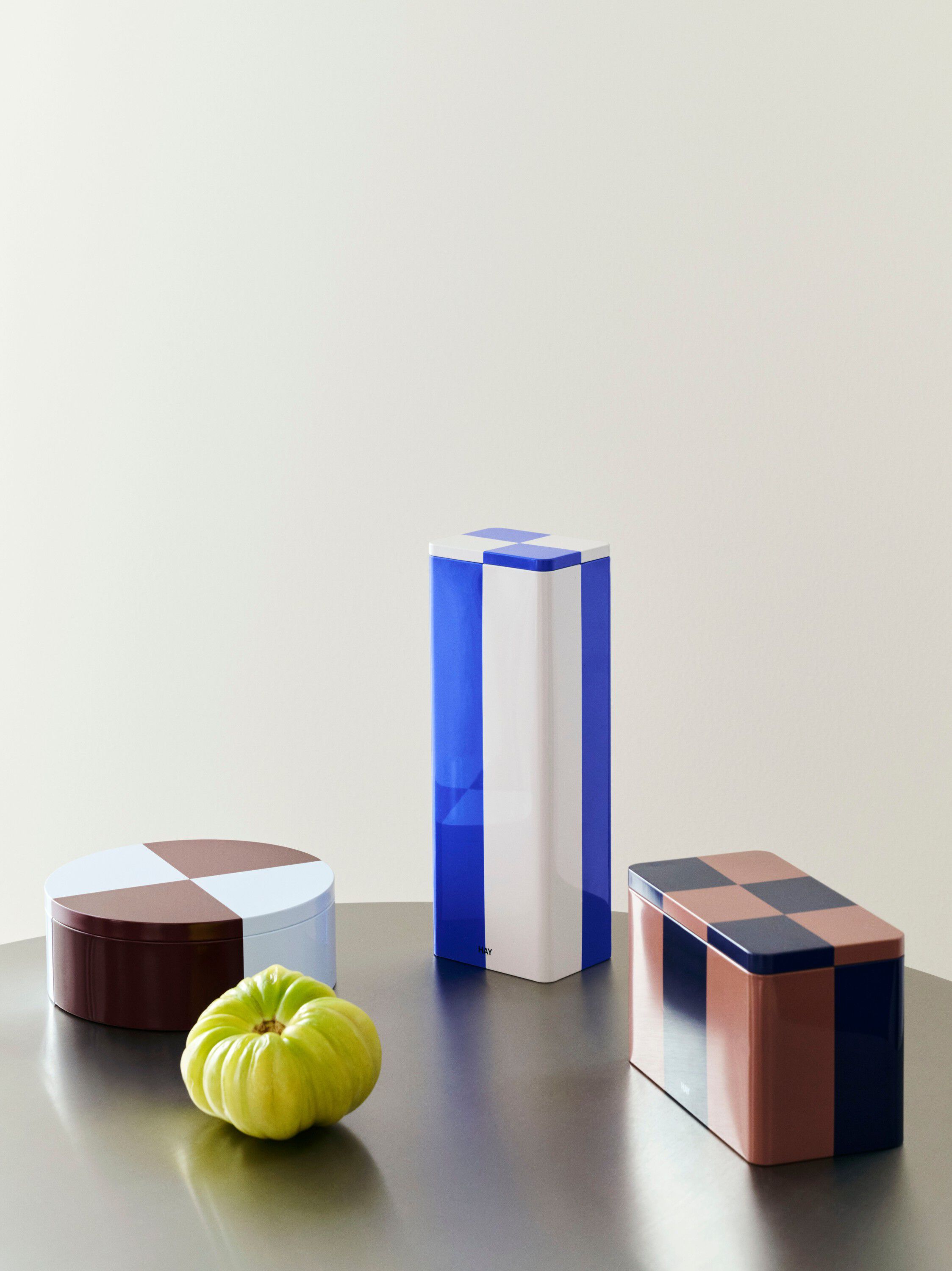 Tin Container-Medium-Brown and midnight blue