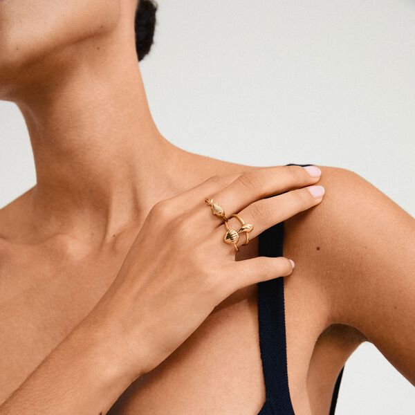 BREEZE rings 3-in-1 set gold-plated