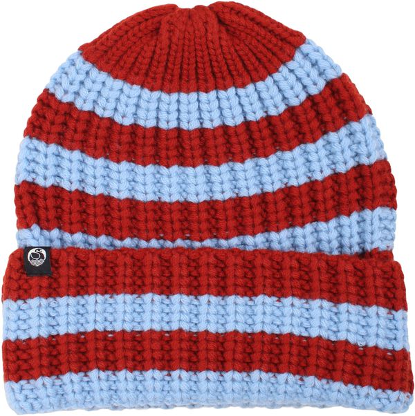 Danefolklore Chunky Wool Beanie Dk Brick/Lt Blue Grey