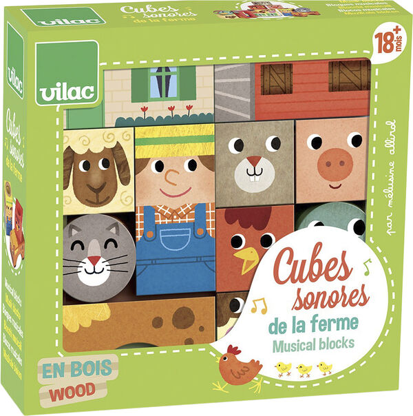 Vilac - Træklodser med lyd - Bondegårdsdyr
