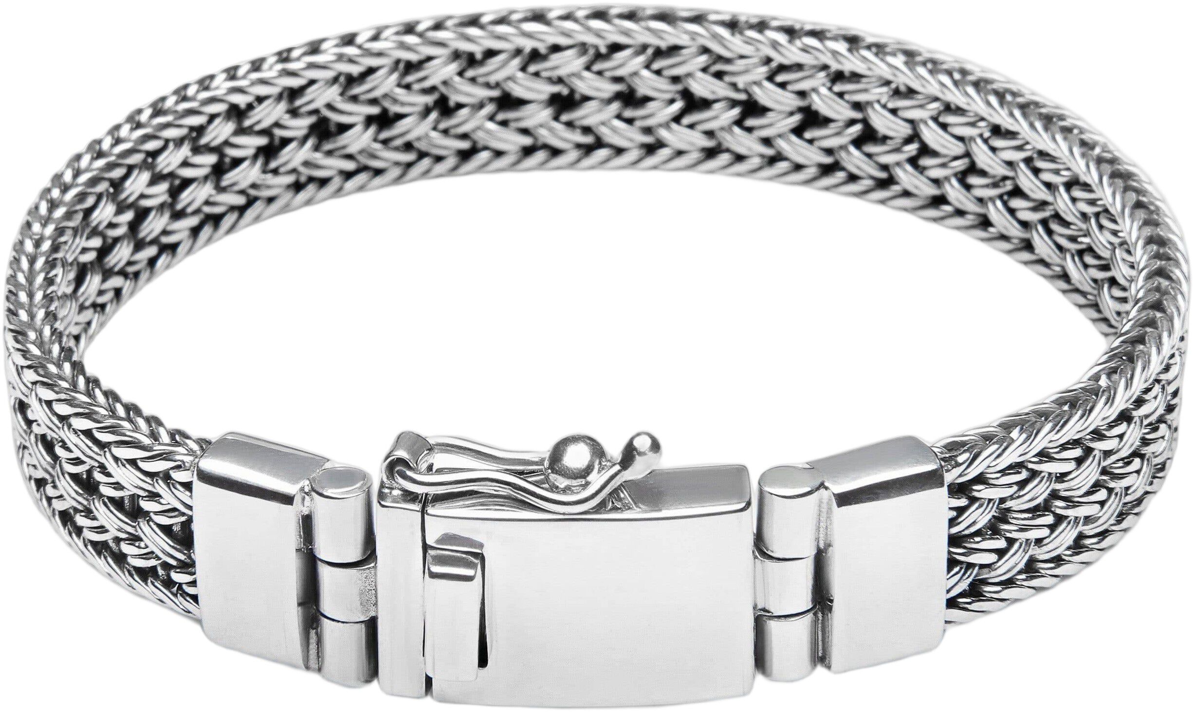 Men's Silver Braided Chain Bracelet