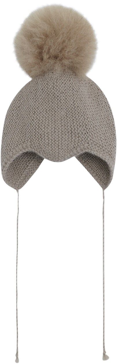 Bonnet Wool Knit Alpaca Pompom