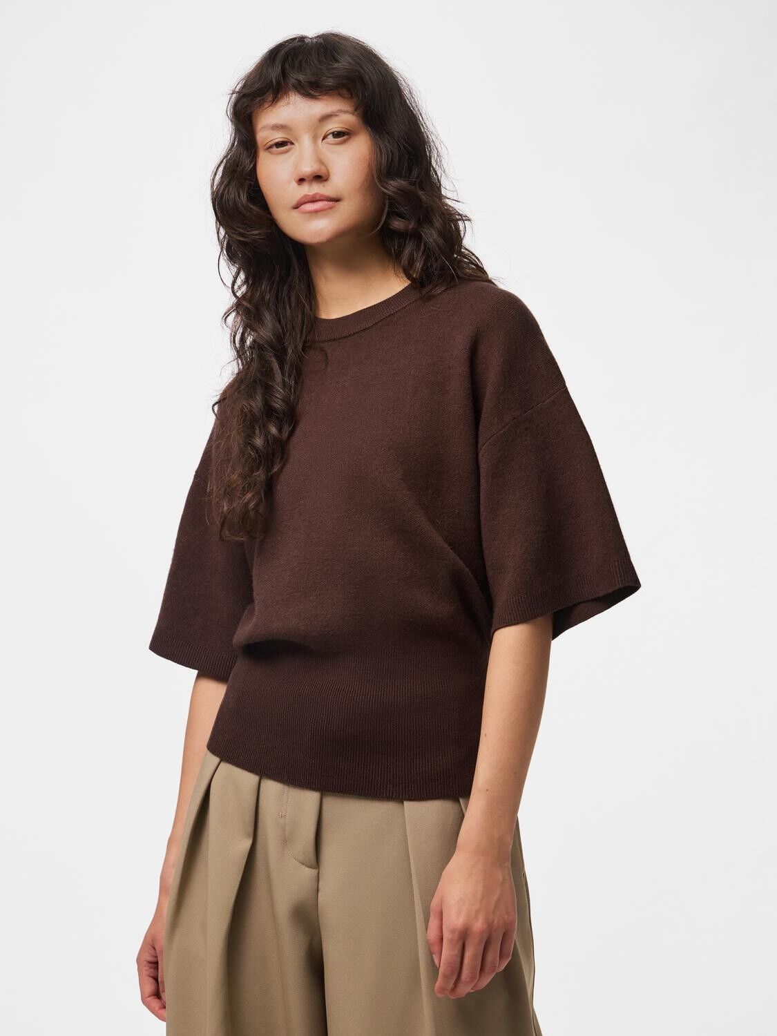 Pcjassy Ss O-Neck Waist Knit D2D