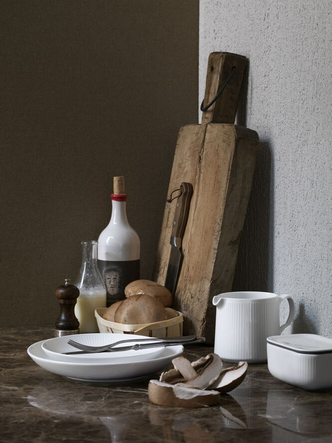 HVID RIFLET MODERNE TALLERKEN 20 CM