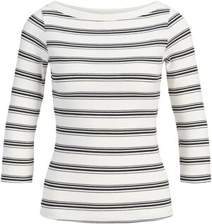JXFIFI STR 3/4 STRIPED BOATNECK TOP
