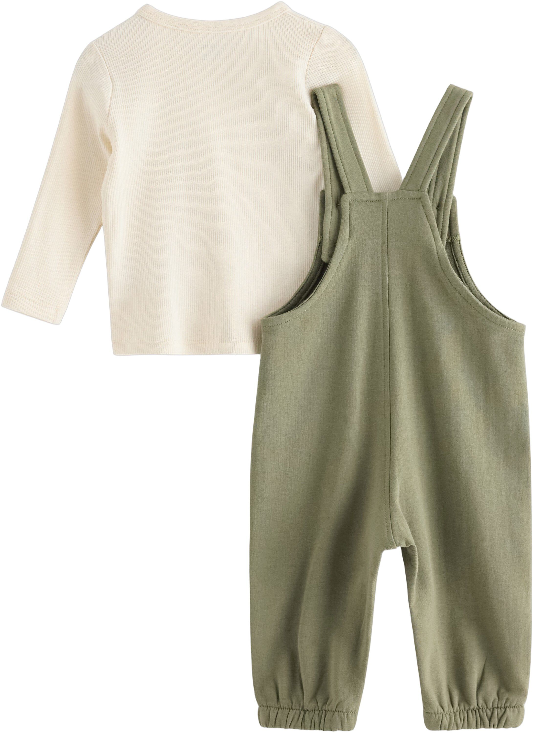 Set Top Dungarees w emb
