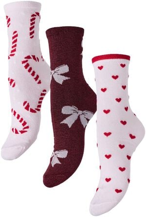PCJINGLE XMAS GLITTER SOCKS 3-PACK