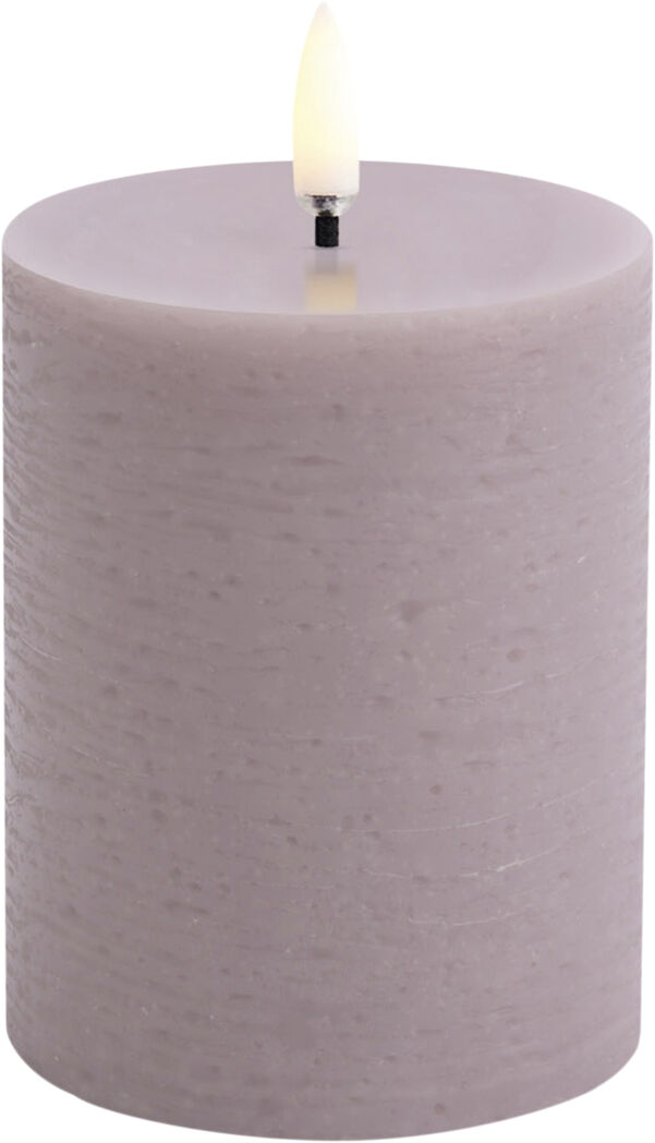 LED pillar candle, Light lavender, Rustic, 7,8 x 10,1 cm (4/24)