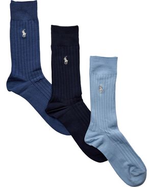 Ribbed Cotton-Blend Trouser Sock 3-Pack