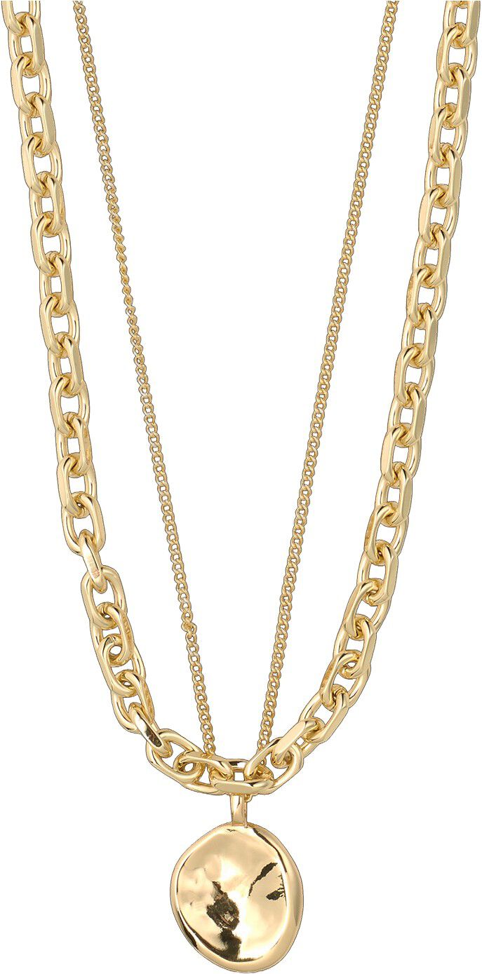 SPARKLE halsk&aelig;de, 2-i-&eacute;t s&aelig;t, guldbelagt