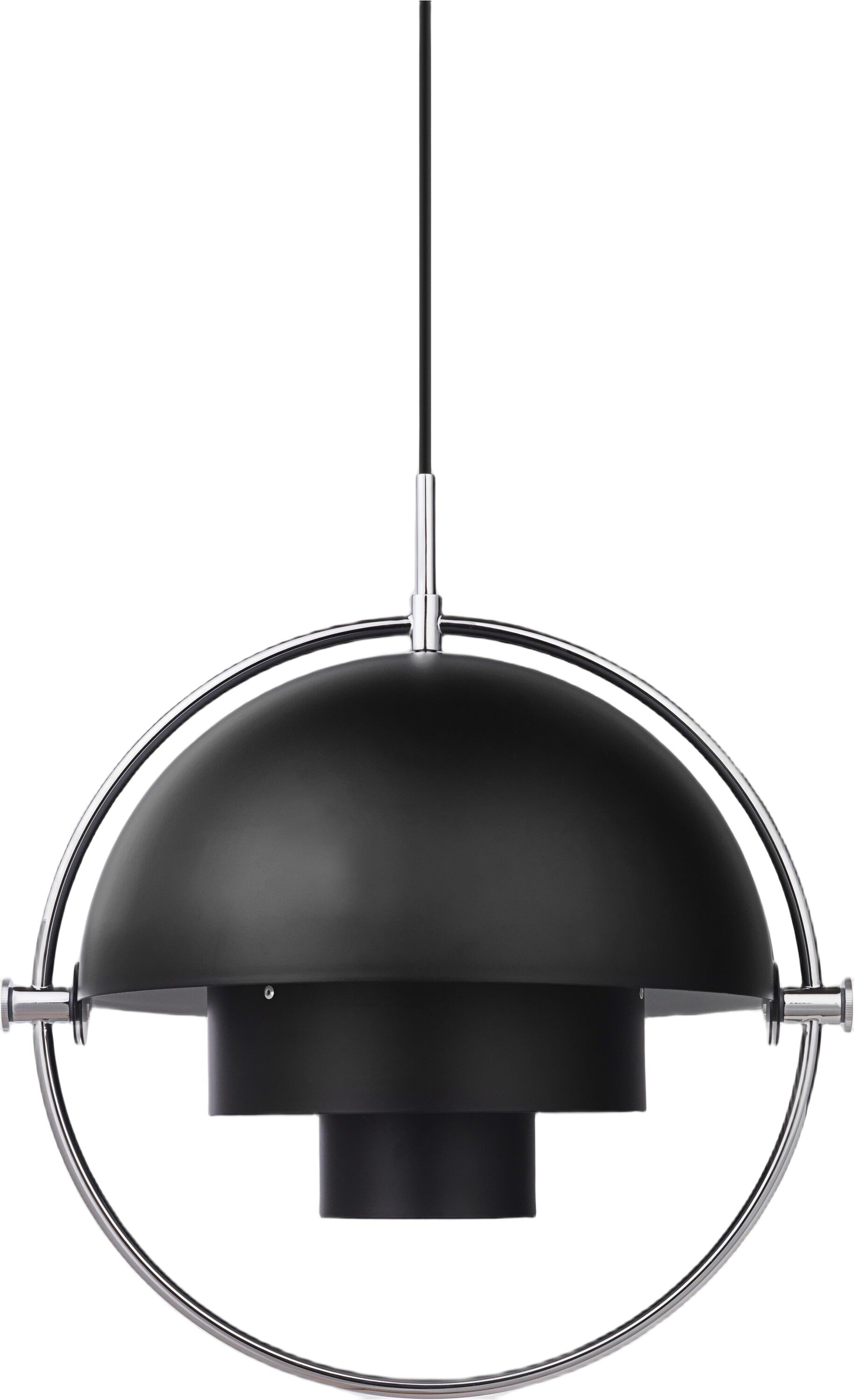Multi-Lite Pendant - Small (Base: Chrome, Shade: Black Semi Matt)
