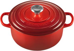 Rund 20 cm Støbejerngryde Cerise