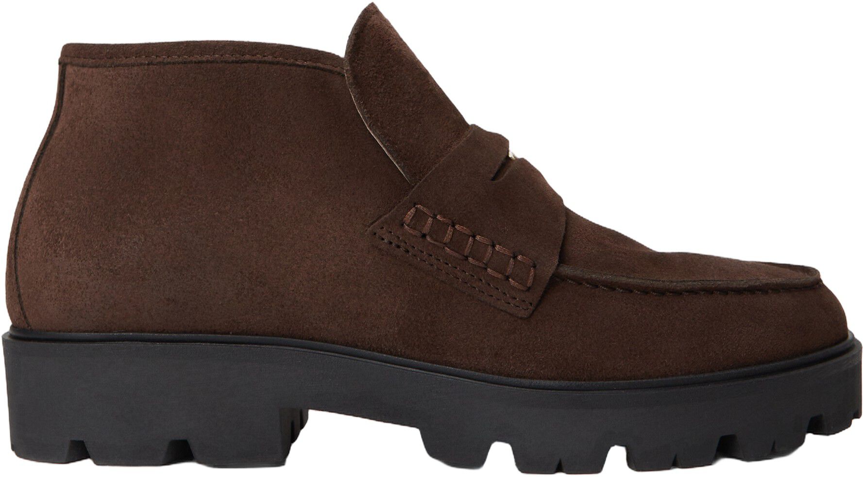 TH Monogram Suede Penny Loafer Boots