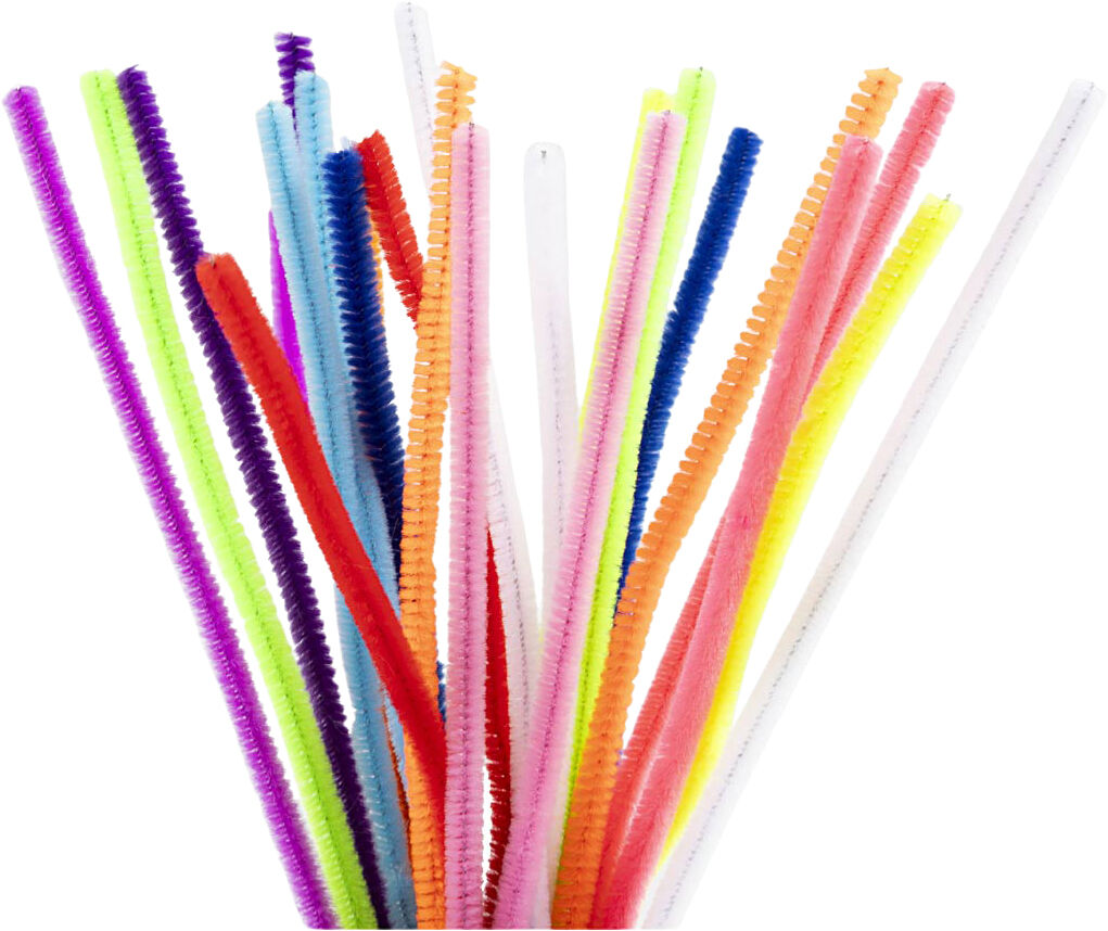 Chenille, L: 30 cm, tykkelse 6 mm, colorful, 25stk.