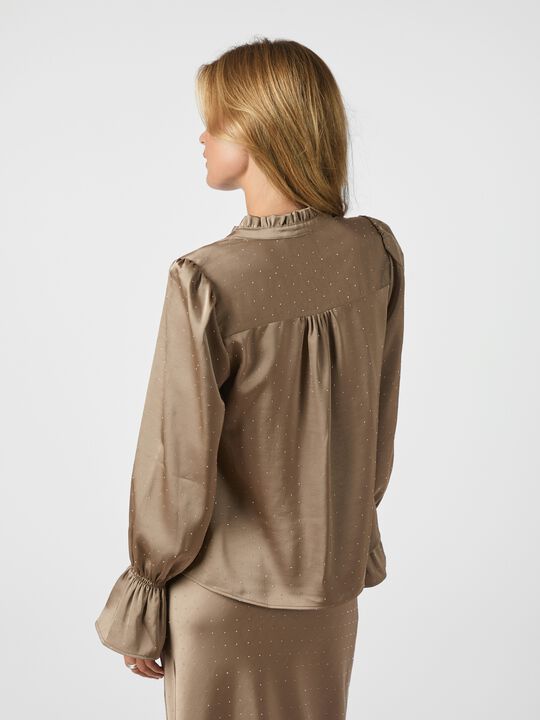 Amara Heavy Satin Bedaz Blouse