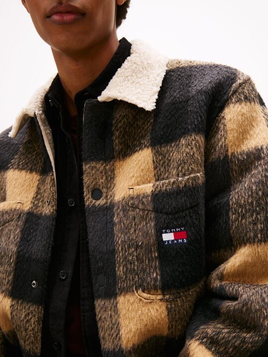 TJM CHECK TEDDY OVERSHIRT EXT