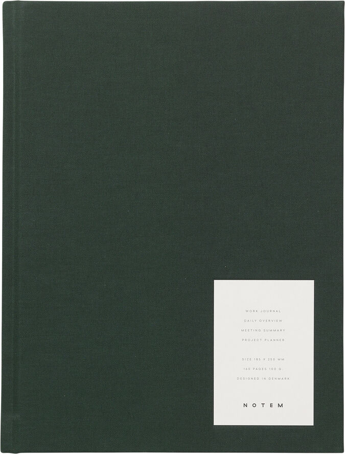 Business Notesbog med dagsplan og mødereferat, Grøn