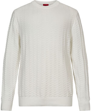 Jacquard-structure sweater in cotton