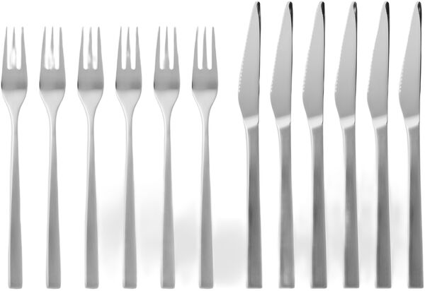 Biffbestikk/grillbestikk Fuga 12 deler Matt/blankt stål