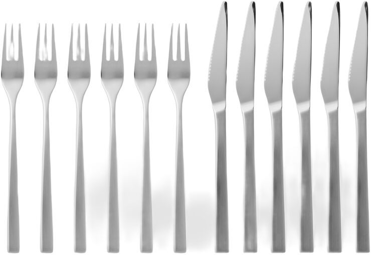 Biffbestikk/grillbestikk Fuga 12 deler Matt/blankt stål