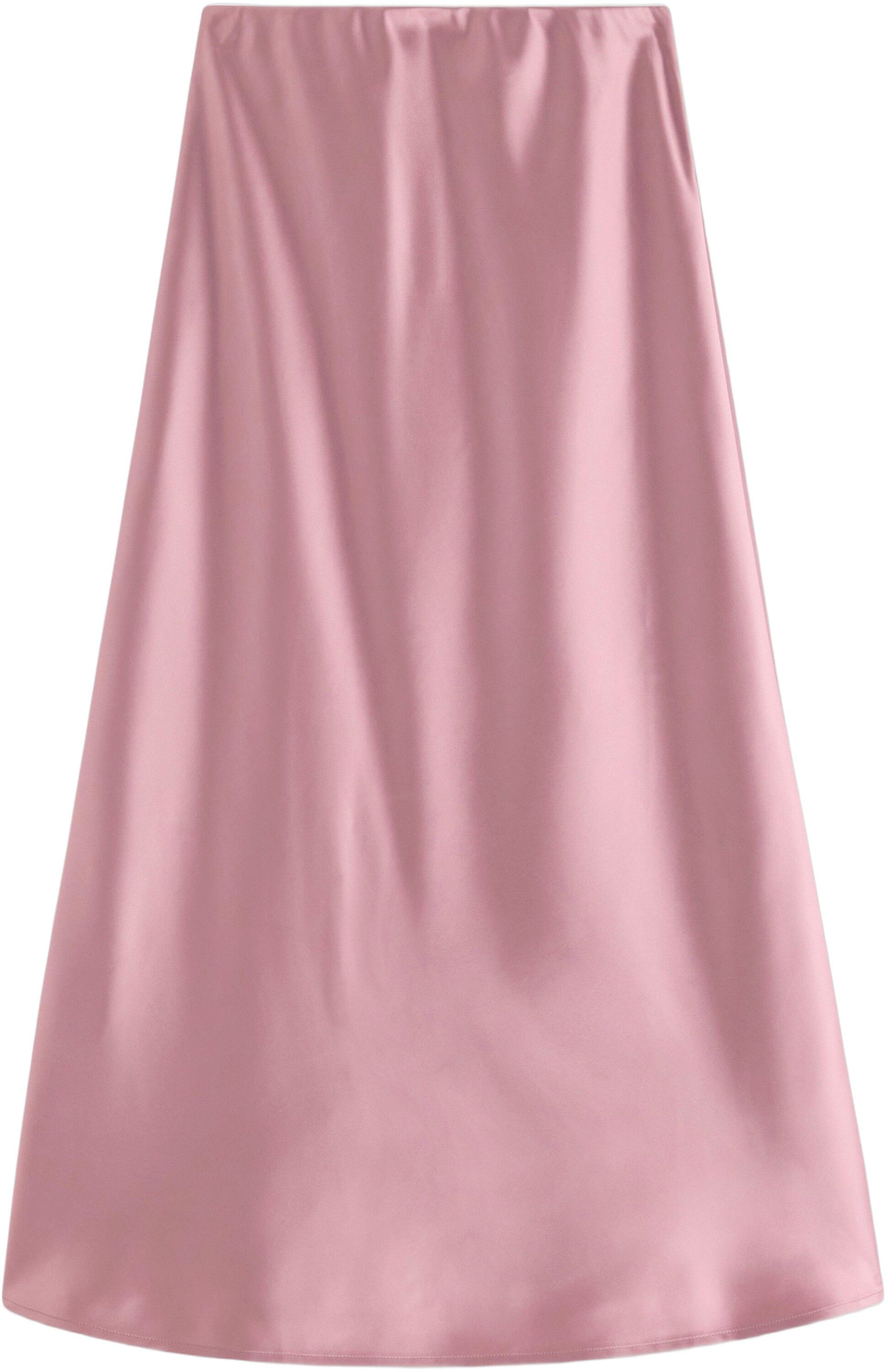 Satin-nederdel med behagelig elasti
