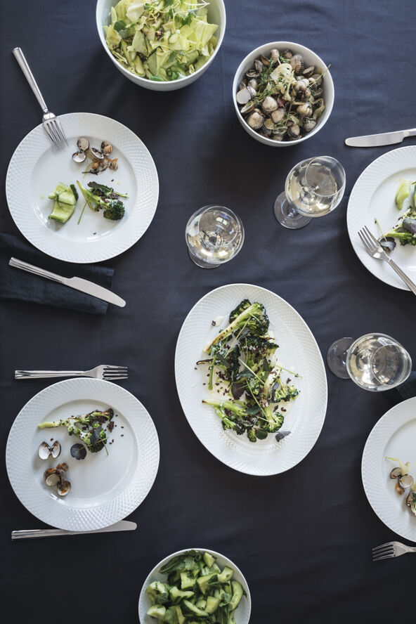 Rhombe Serveringsfad L35 hvid