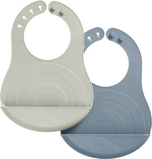 Silicone Bibs Rainbow, Midnight Mix, 2-pack