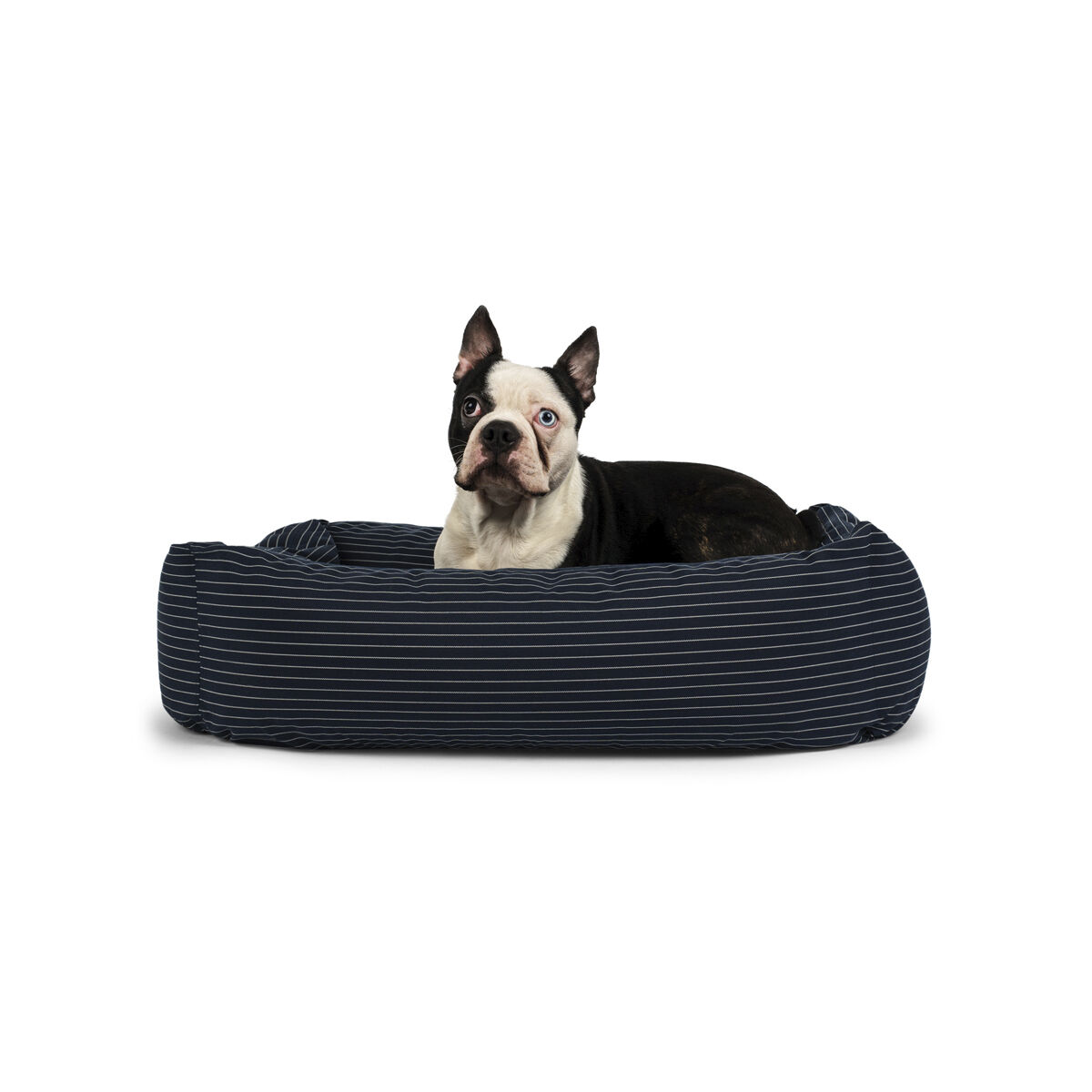 Fossflakes Dog bed Blue pinstripe