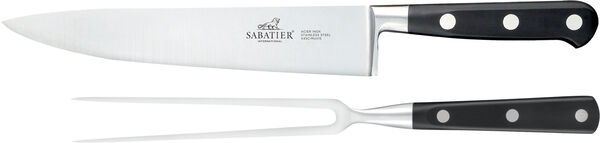 Tranchérsett Licorne 2 deler Stål/Svart