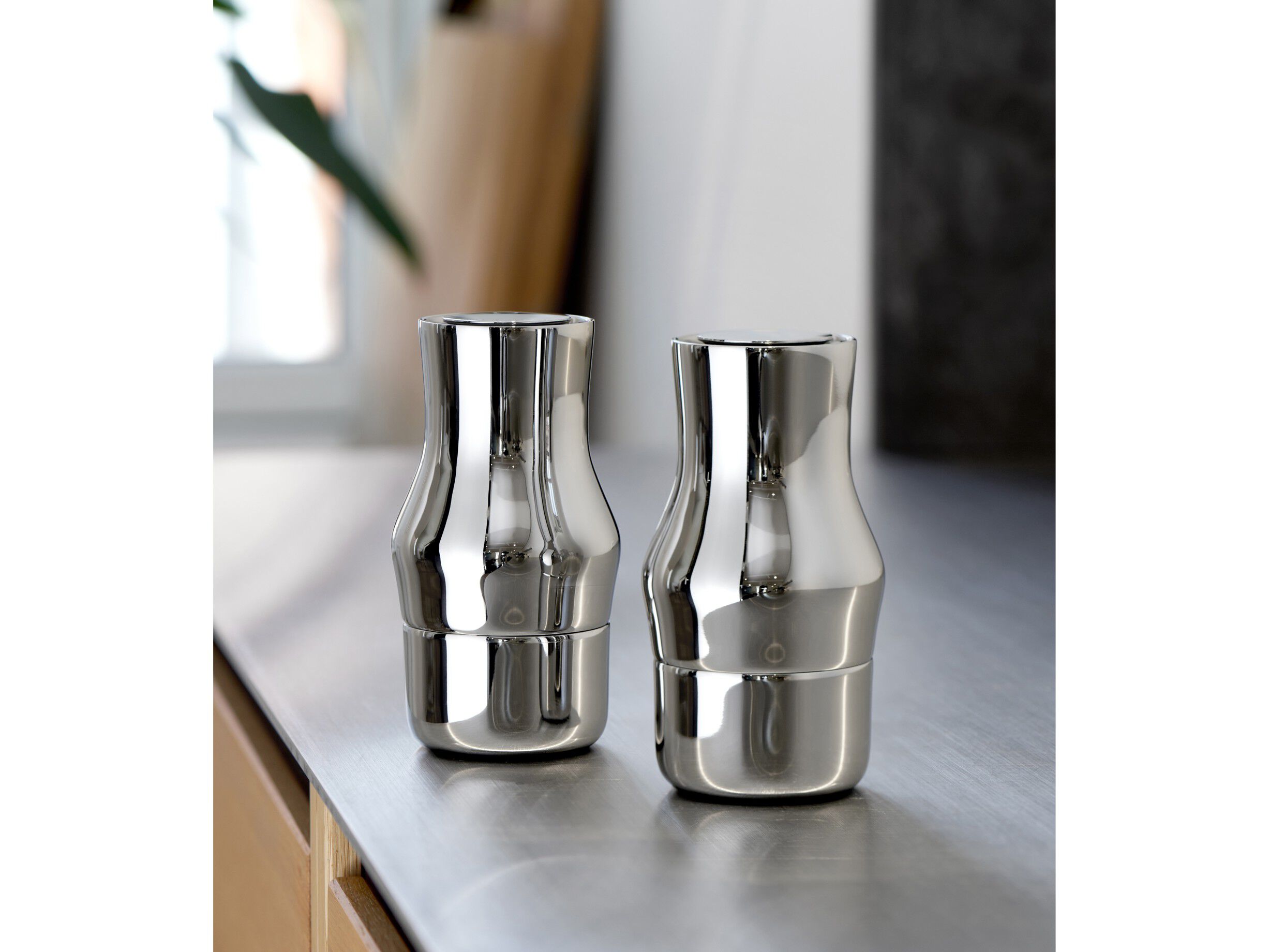 Salt- og pepperkvernsett Dorotea 14 cm Blankt st&aring;l