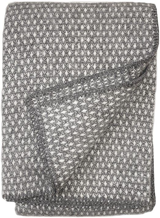 Dots ullpledd m&oslash;rkegr&aring;