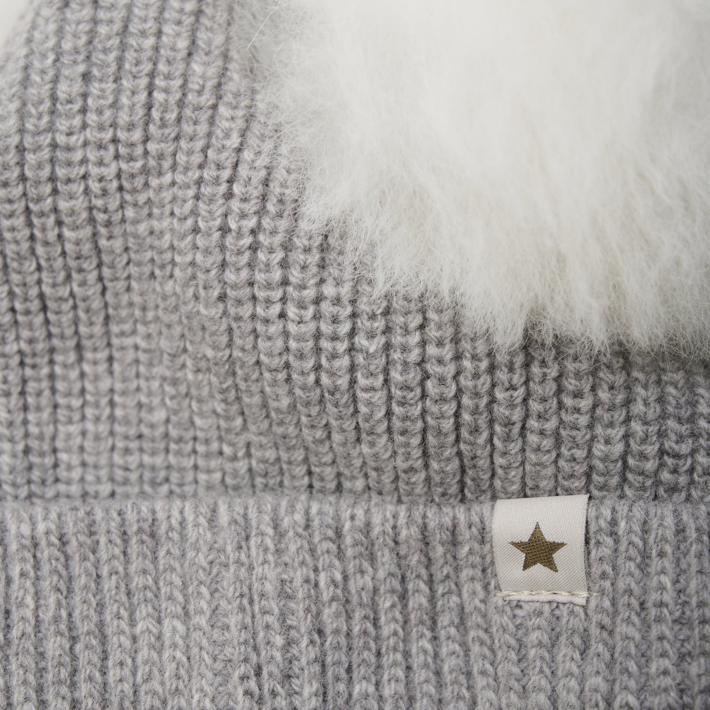 Hat Knit Alpaca Pompoms