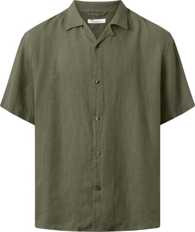 Box fit short sleeved linen shirt GOTS/Vegan