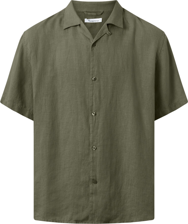 Box fit short sleeved linen shirt GOTS/Vegan