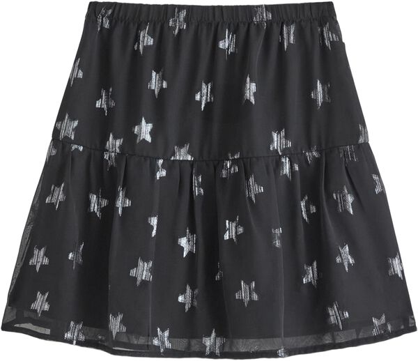 Lett skjørt i chiffong med stjerner