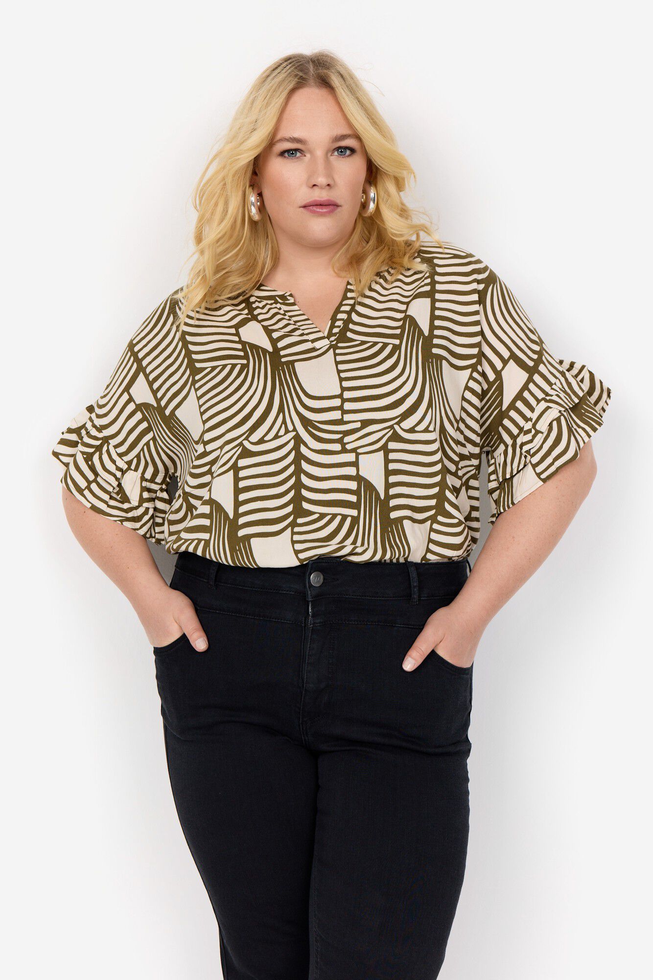 Curvy WA-LOVIS 1 Bluse Oliven