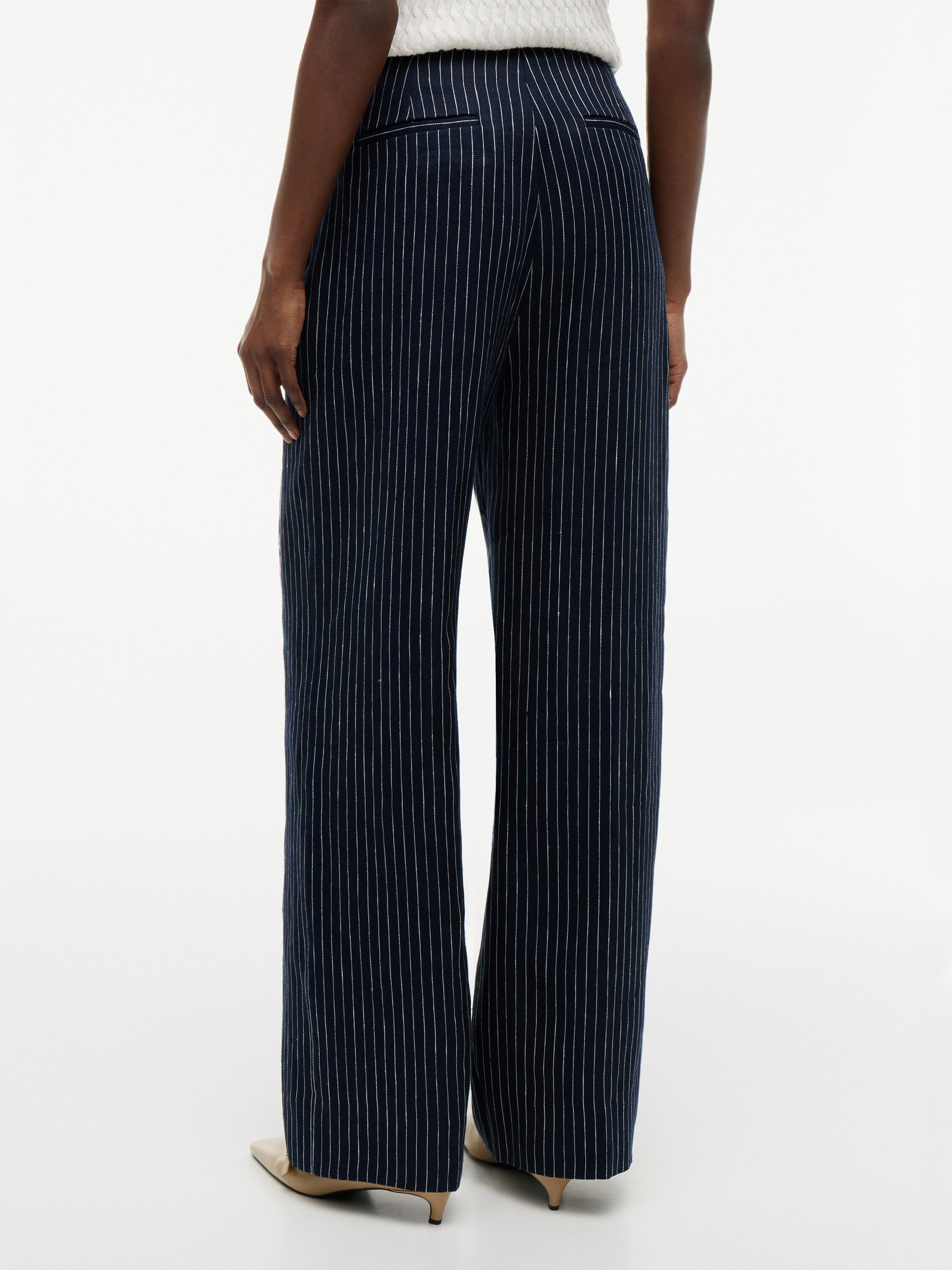LINEN NAUTICAL STRIPE GB WIDELEG