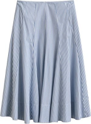 STRIPE CTN PANEL MIDI SKIRT