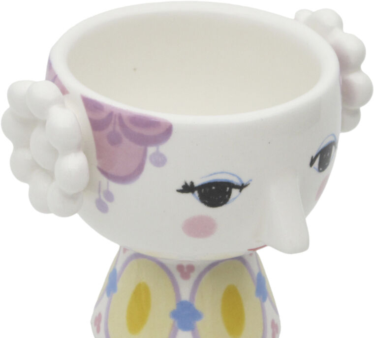 Eva Fyrfadsstage &Oslash;6. 5 cm gul/lavendel 2 stk.