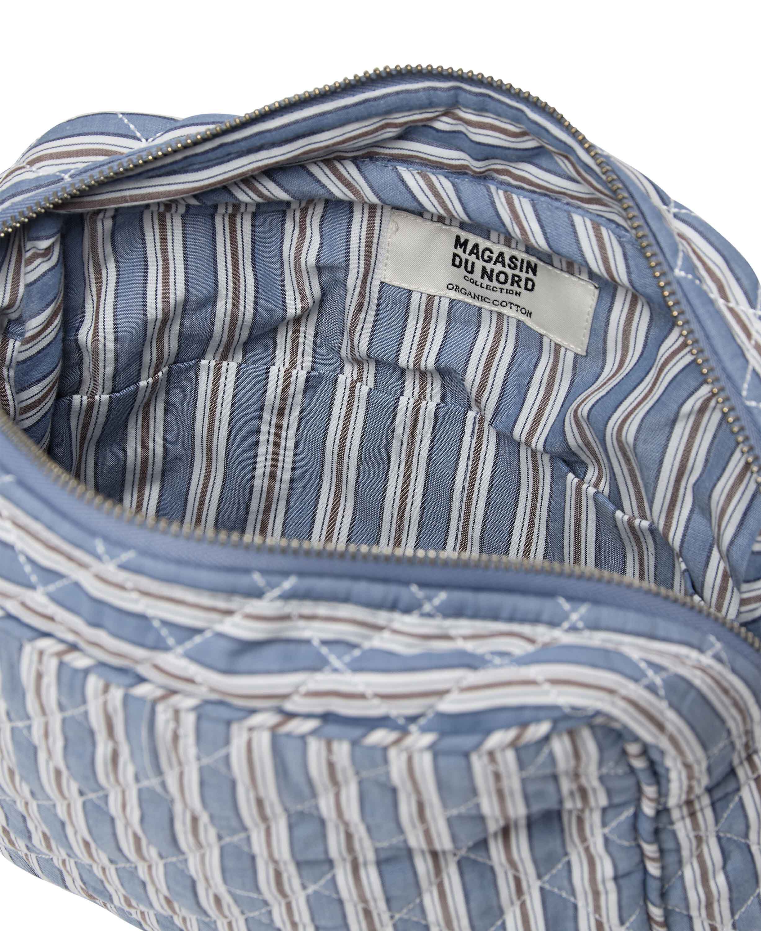 Make Up Bag, Quilted - Cotton Poplin YD Small-Moonlight Blu