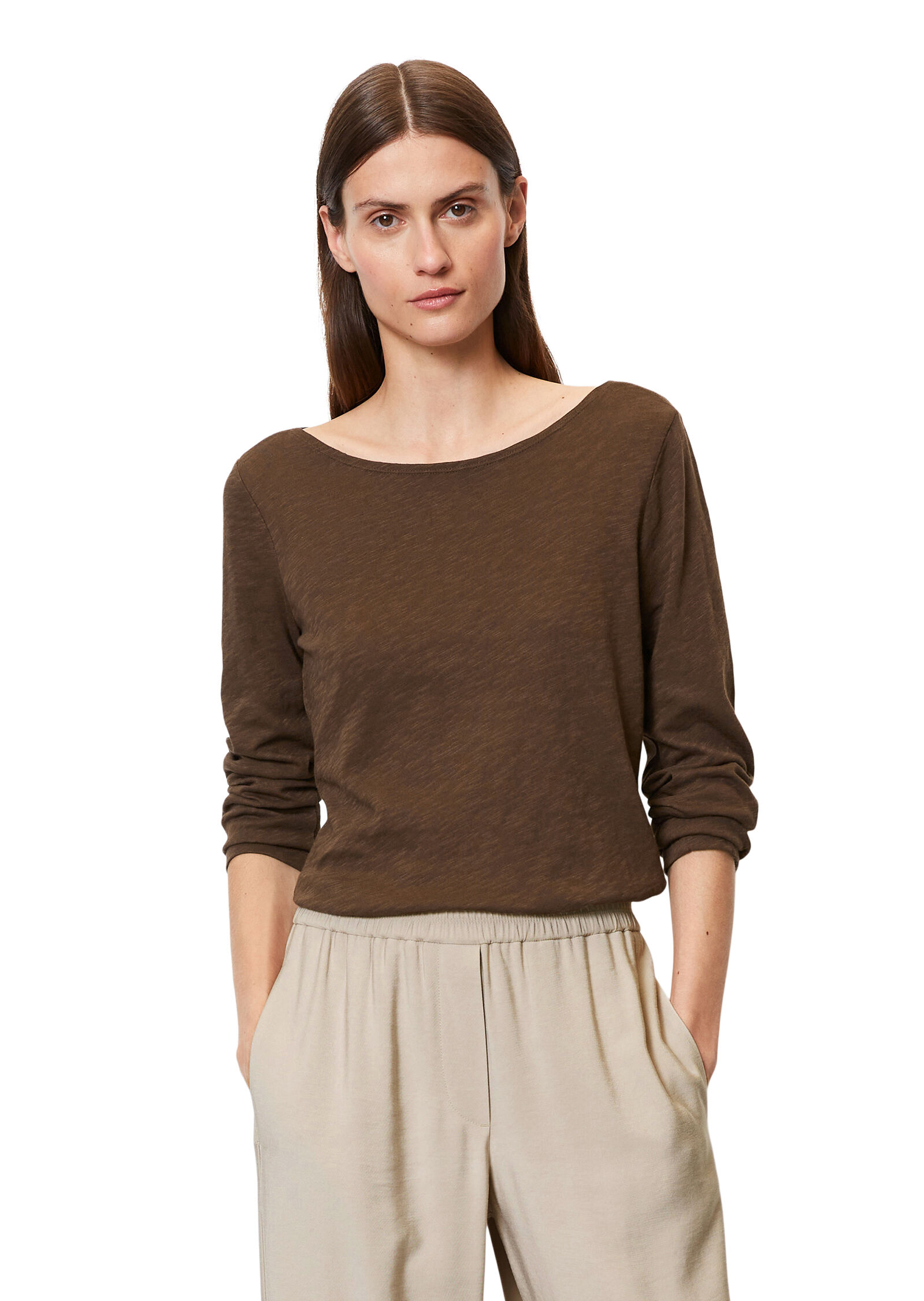 T-shirt, long sleeve, boat neck