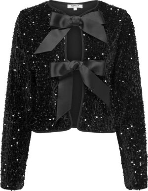 ONLANIKA SEQUINS LS BOW TOP WVN