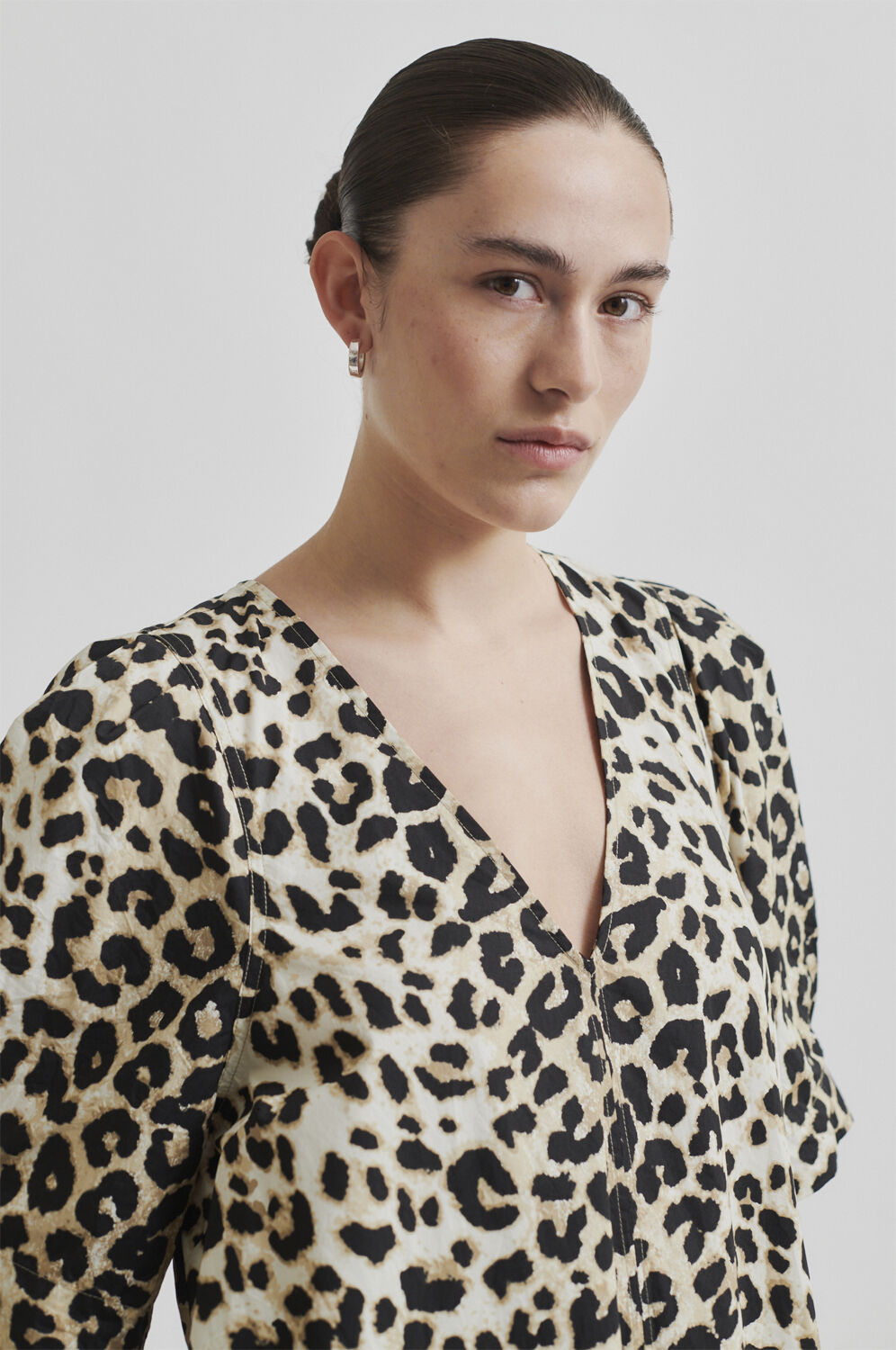 Leoa Poplin Leopard Maxi Kjole