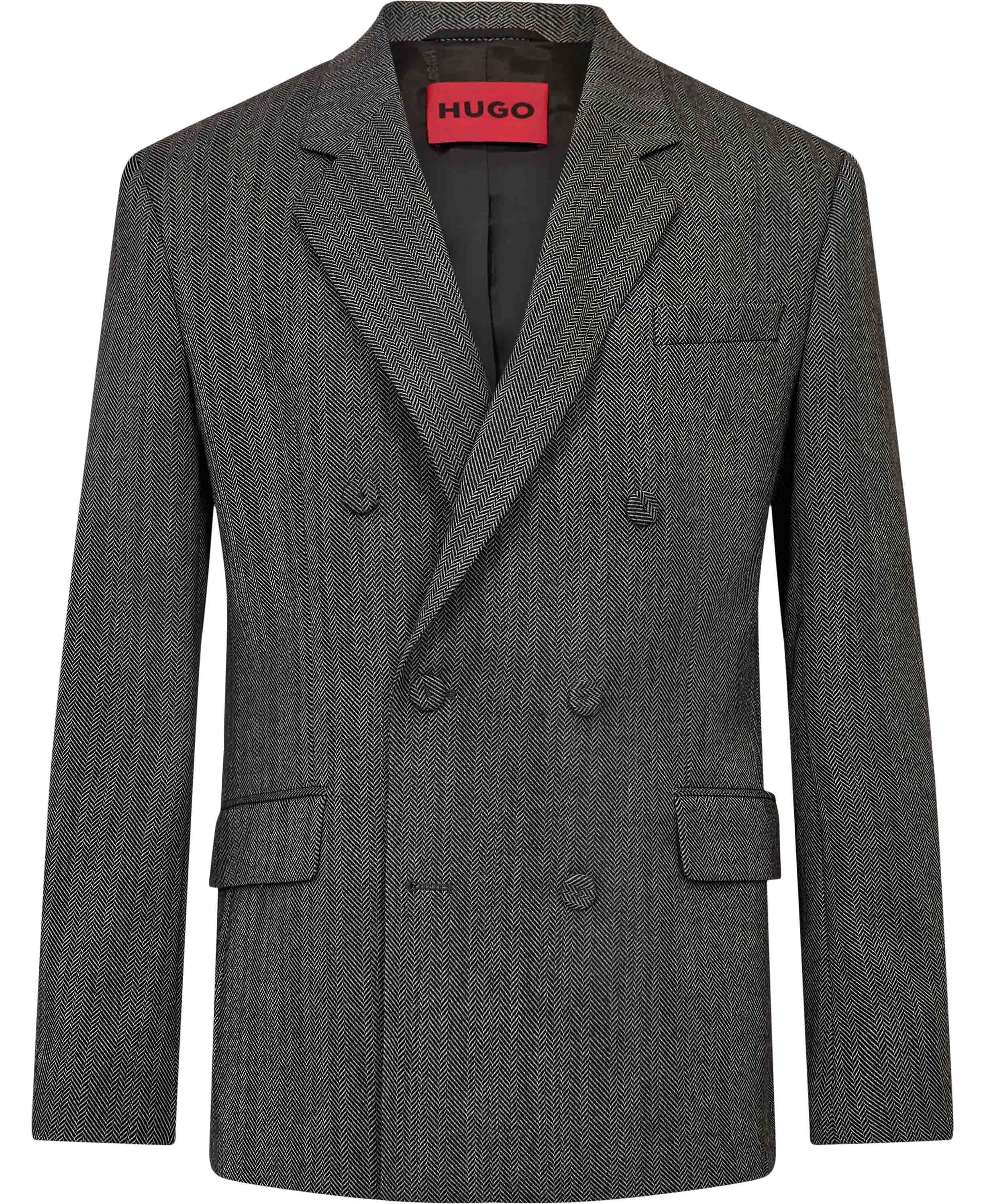 Modern-fit suit jacket in herringbone fabric